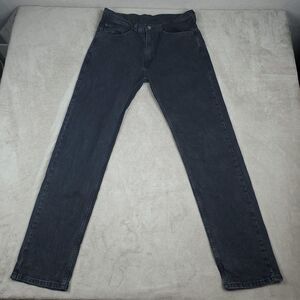 Levis 505 Jeans Mens 34x34 Gray Charcoal Wash Regular Straight Zip Fly Stretch